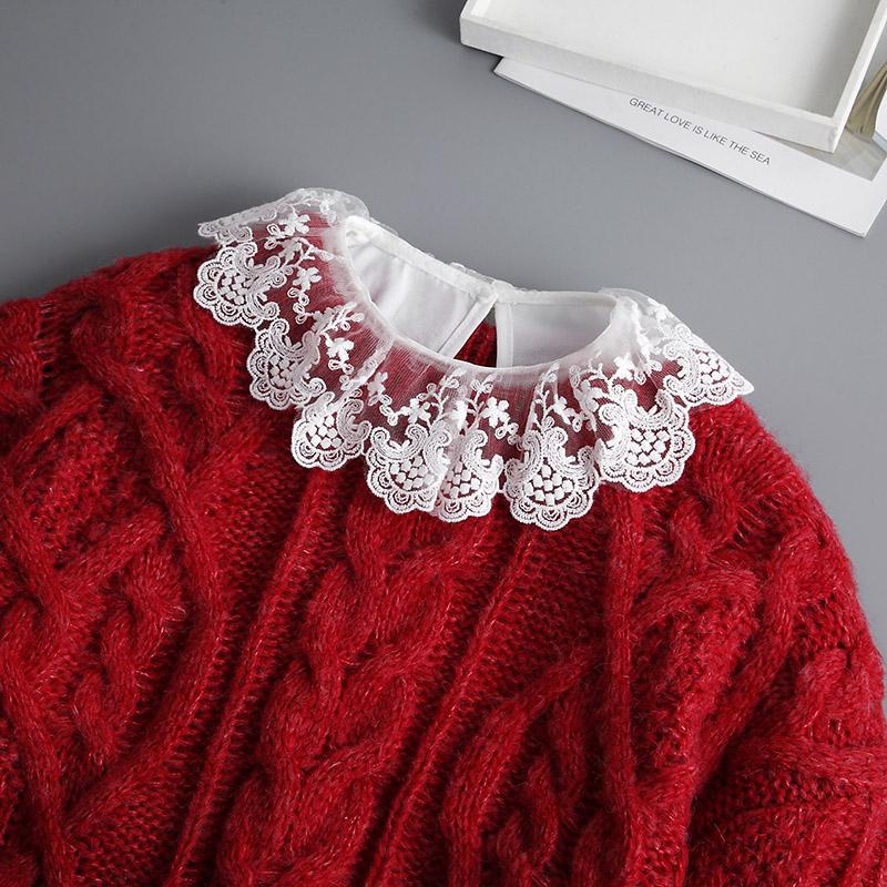 Biały Koralikowy Damski Kołnierzyk Koszuli Stojący Fałszywe Kołnierzyki Kobieta Czarny Odpinany Kołnierzyk Koronkowy Vintage Połowa Koszuli Sztuczny Koł