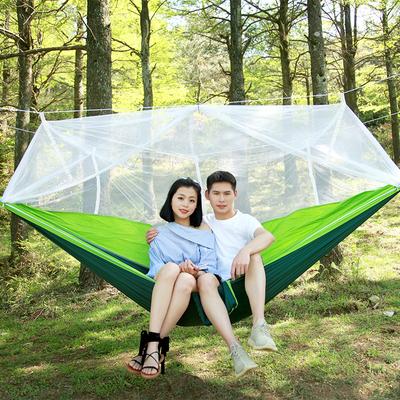 Hamaca ligera con mosquitera para exteriores, ideal para evitar vuelcos, para acampar al aire libre, con tela de paracaídas antimosquitos y mosquitera, columpio colgante.