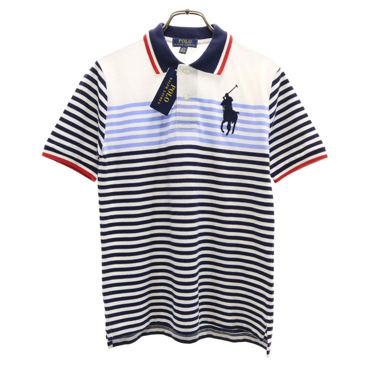 

unused POLO RALPH LAUREN Border Pattern Big Pony Embroidery Short sleeve Polo shirt Kid s Used