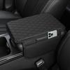 Car Armrest Box Pad Height Increasing Cushion Soft Nappa Leather Storage Bag for Vehicle