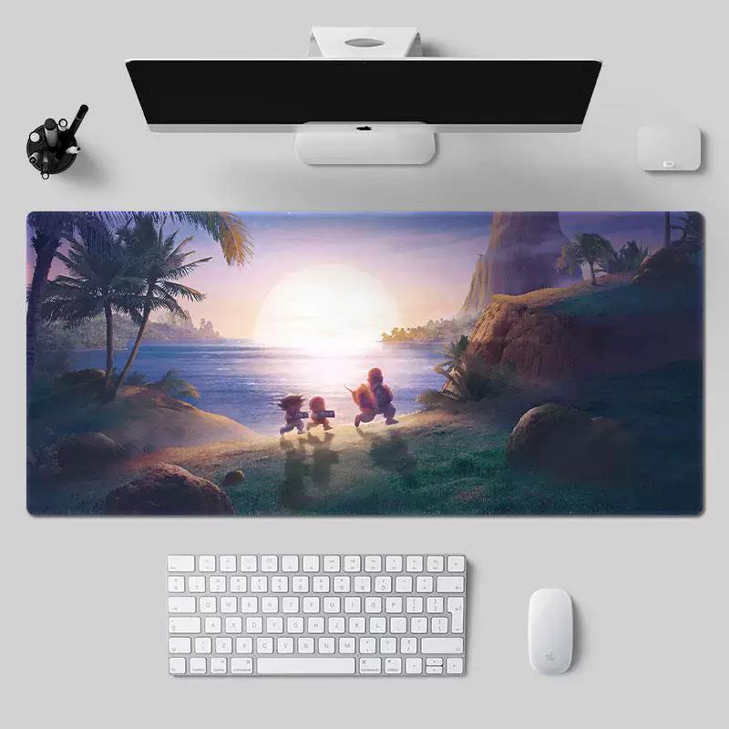Japanese Dragon Ball Z Leather Mouse Pad Large Son Goku Cartoon Animation Hot Blood Vegeta Turtle Fairy Dragon Animation Table Mat Waterproof