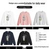 Izzue Cat Print Long-Sleeved Pullover Hoodie