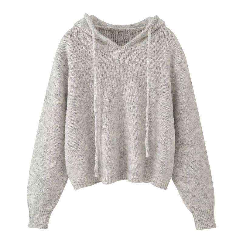 Women's Trendy Loose Knit Hooded Pullover Sweater