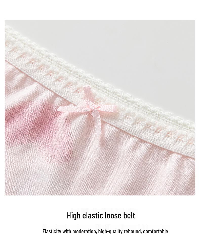Warm Buds Girls' Pure Cotton Cartoon Underwear, 6-12 Years, Triangle Style