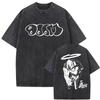 MF DOOM Washed Black Graphic T Shirt Hip Hop Rap Streetwear Unisex