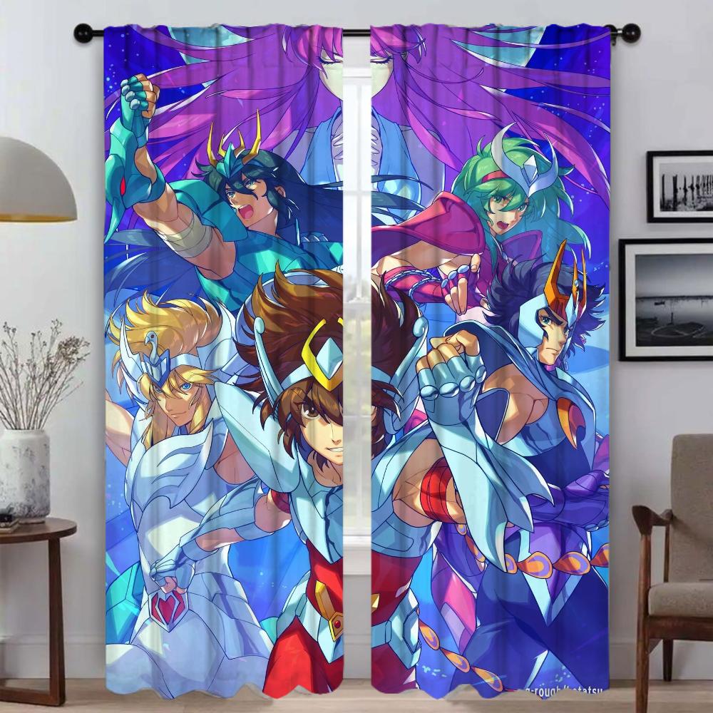 Saint Seiyas Partition Blackout Curtain for Room 2 Panel Tulle for Bedroom Modern Living Room Curtains Halloween Decoration Home