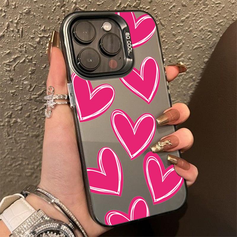 Luxury Love Heart Electroplate IMD Case For  Poco F5 X5 X6 Pro Mi 14 13 12 12T 13T Pro 11 Lite 5G NE Shockproof Back Cover