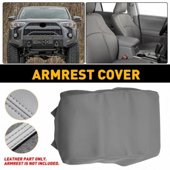 Fit 2010 11- Toyota 4Runner Leather Center Console Lid Armrest Cover Gray EA