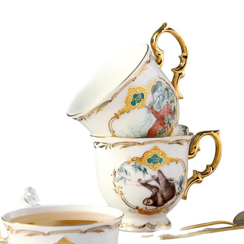 English Complete Set Of Coffee Set Creative Household Flower Tea Afternoon Tea Ceramic Tea Set Coffee Cup Saucer