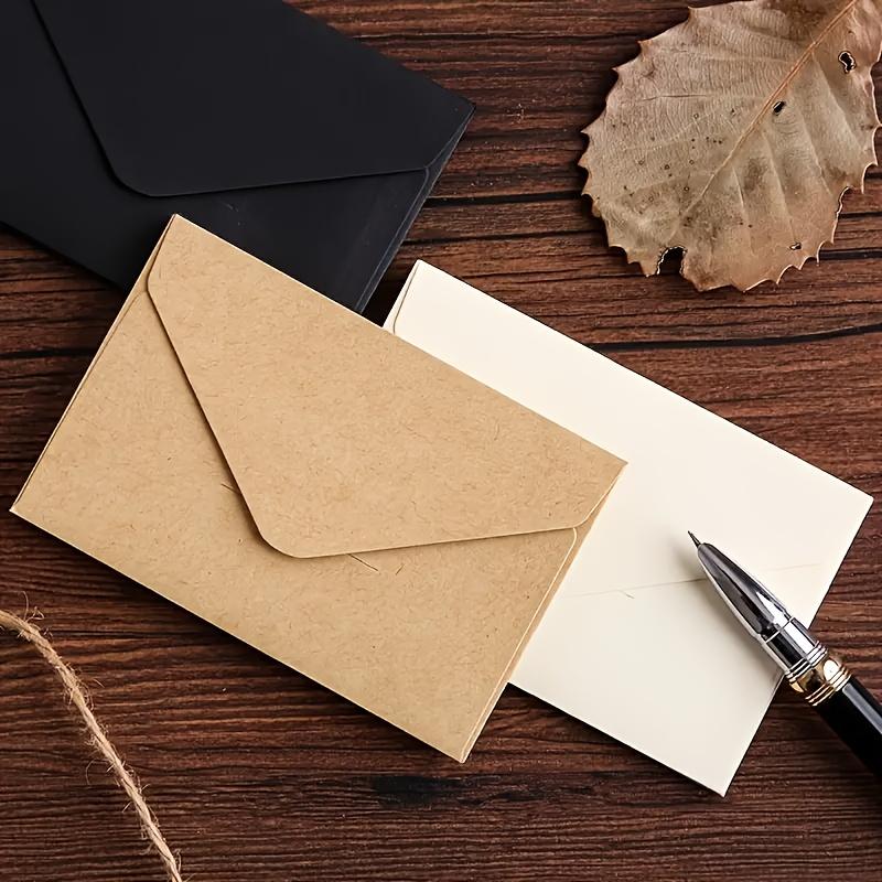 Vintage Kraft Paper Envelopes,Self-Sealing Mini Size |Matte Finish, Assorted Colors,Ideal for Business Cards,Wedding Invitations