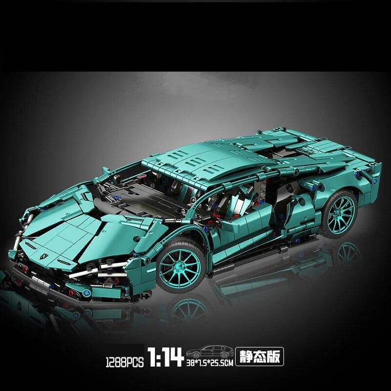 HOT MOC Speeds Champions Series Automobils Purple Sports Car Famous Supercar Race Building Blocks Bricks Classic Model