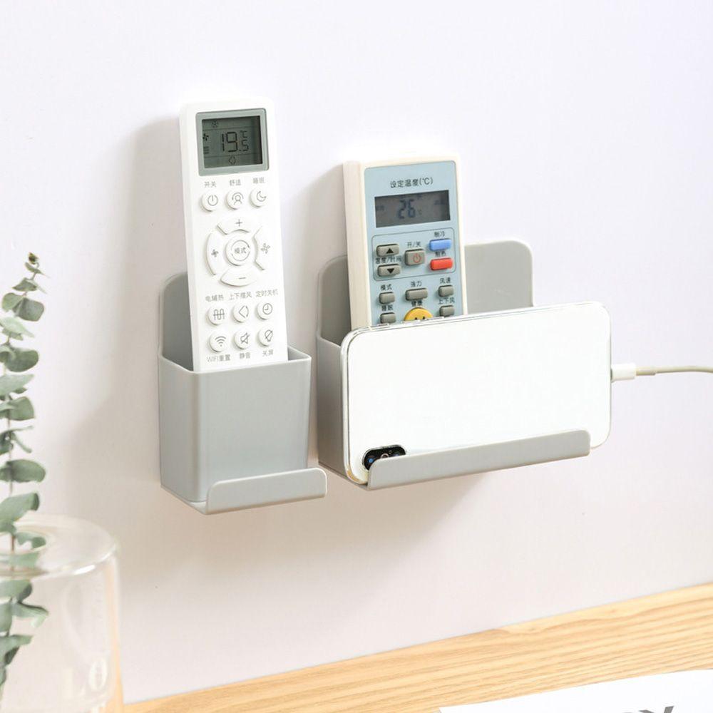 Hanging Bracket Organizer Case Shelf Storage Box Remote Control Holder Container Phone Plug Stand