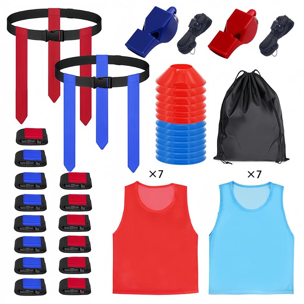 Youth Flag Football Belt with Colorful Streamers