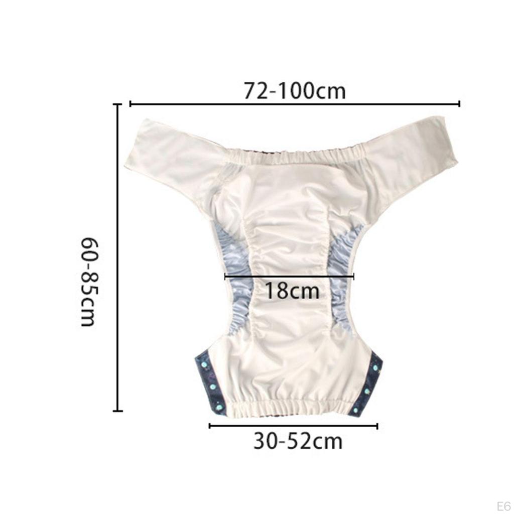 Adult Diaper Adjustable Waist Waterproof Cloth Nappy Cover Breathable Lining Reusable Incontinence