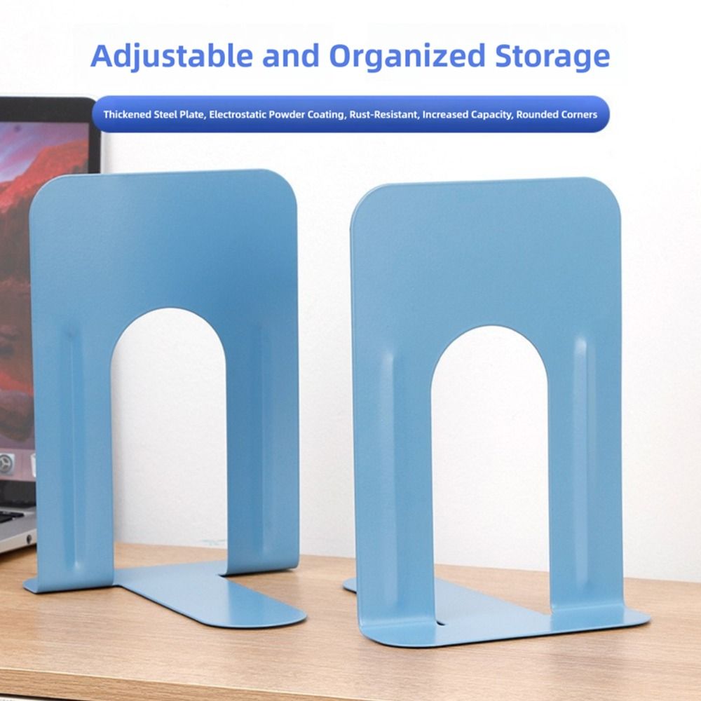 1/2PCS Metal Book Stand L-Shaped Desk Bookshelf Book High Quality Book Stoppers Supports  Office