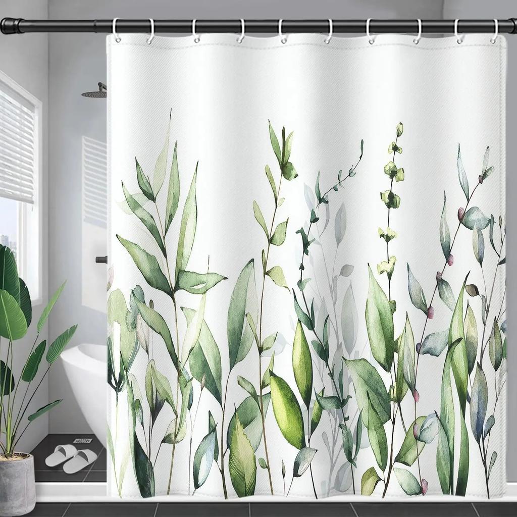Digital Printing Polyester Pongee Shower Curtain Waterproof Mold Proof Bathroom Decorations  Shower Curtain Manufacture