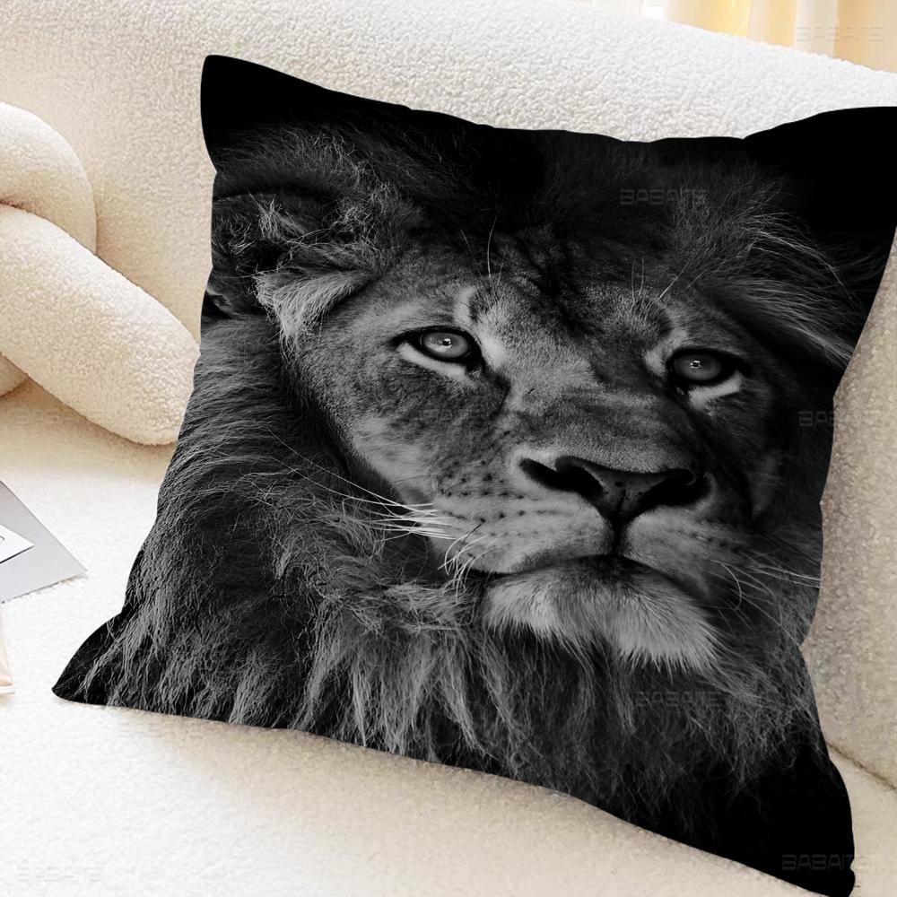 Federa per Cuscino Leone Animale Copricuscino da Lancio per Auto Divano Auto Regalo di Natale 40x40cm 45x45cm