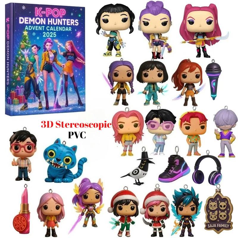 Caja Sorpresa de Navidad Diablo Kpop Cazador de Demonios KDH Calendario de Adviento Premium 2025 Equipo de Caza de Brujas Colgante Acrílico Juguete Regalo