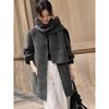 XWI Women's Alpaca Wool Double-Faced Coat with Detachable Scarf