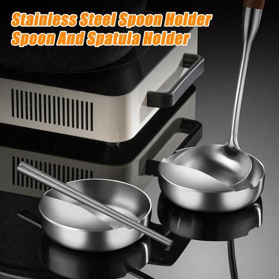 Stainless Steel Spoon Rest for Kitchen Countertop Cooking Utensils Holder Easy Clean Spoon Rack for Sauces