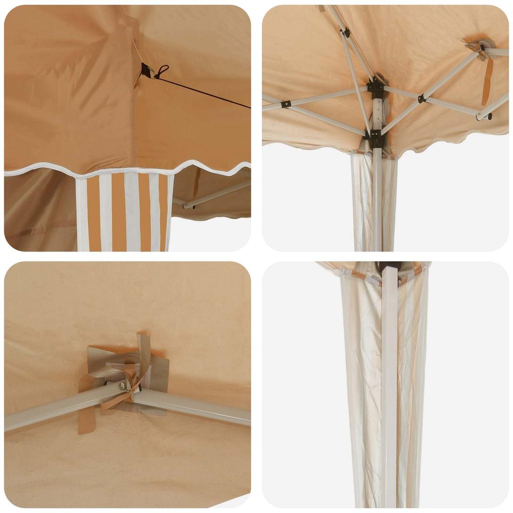 Pop Up Party Tent 288 X 288 X 245 Cm Beige Oxford Fabric
