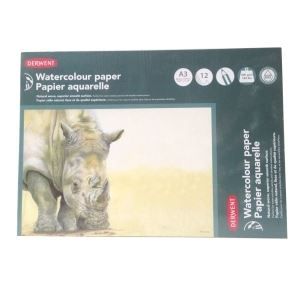 Bloc papier aquarelle - Derwent - 42x29,7cm - 300g/m² - 12 feuilles - Mixte