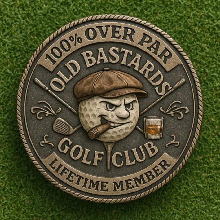 Over Par Old Bastards Golf Coin Humorous Golfer Gift,Novelty Golf Ball Marker Funny Golf Accessories for Men Women