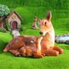 Mother and Baby Deer Resins Miniature Figurine Garden Yard Ornament Realistic Detail for Home Decors and Party Supplies