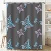 Decorative Shower Curtain With Chalk Butterfly Pattern For Bathrooms Polyester Fabric, Water-Resistant, Non-Slip Blackout Shower