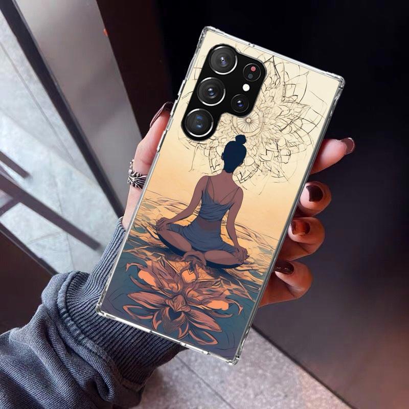 Meditation Yoga Girl Phone Case For Samsung Galaxy S23 S24 S25 Edge S26 Ultra S22 + S21 Plus S20 FE Cover Silicone Print Shell G
