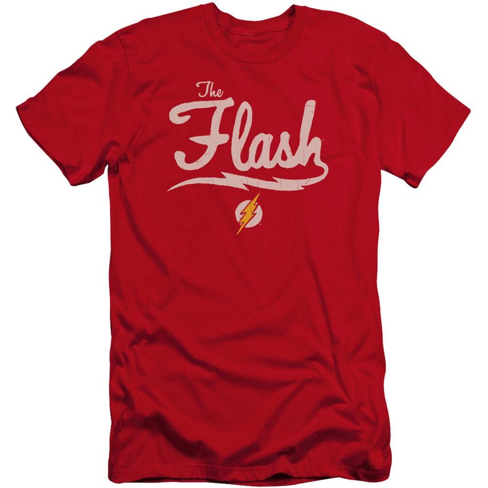 Men s Justice League Of America Old School Flash Slim Fit T-shirt Large Red S