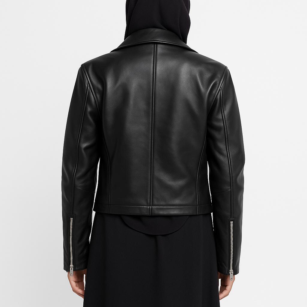 NOORA Dámská motorkářská kožená bunda bunda ve westernovém stylu