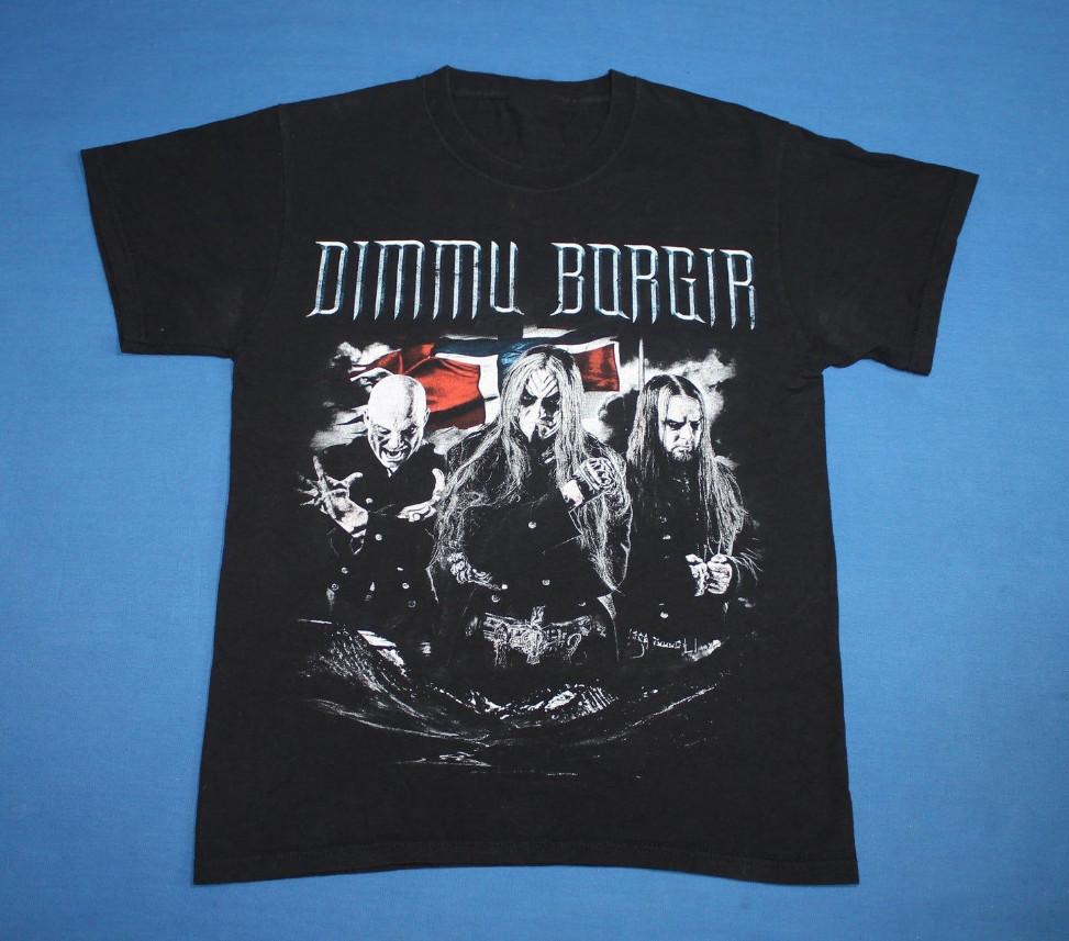 Винтажная Черная Хлопковая Футболка Унисекс с Участниками Группы Dimmu Borgir Все Размеры BL157 XXL