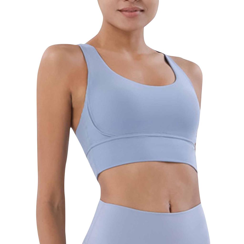 Double-sided Brushed Cross Back Sports Shockproof Gathered Yoga Fitness Vest