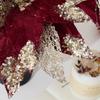 Neue 30 cm künstliche Weihnachtssternblume Glitzer Funkelnde Weihnachts-Glitzerblume Pailletten Simulationsblumen Neujahrsfest