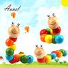 Colorful Wooden Jigsaw Worms Children Early Education Puzzle Finger Games