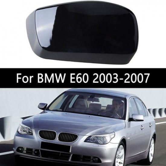 Left Driver Side Rearview Mirror Cover For BMW 5 Series E60 04-2007 Gloss Black