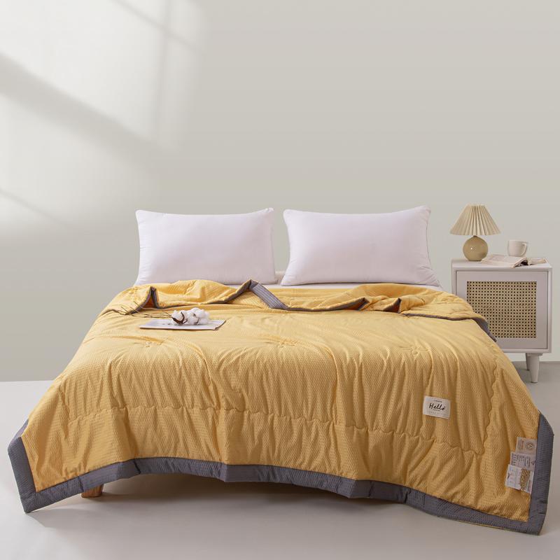 Simple Japanese Solid Color 1Pc Quilt Summer Soft Skin-friendly Air Conditioning Thin Quilt Home Travel Camping Thin Blanket