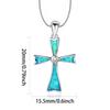 Cross MotifTheme Fish Hook Necklace Aobao Opal Inlaid Starfish Detail Fashion Jewelry