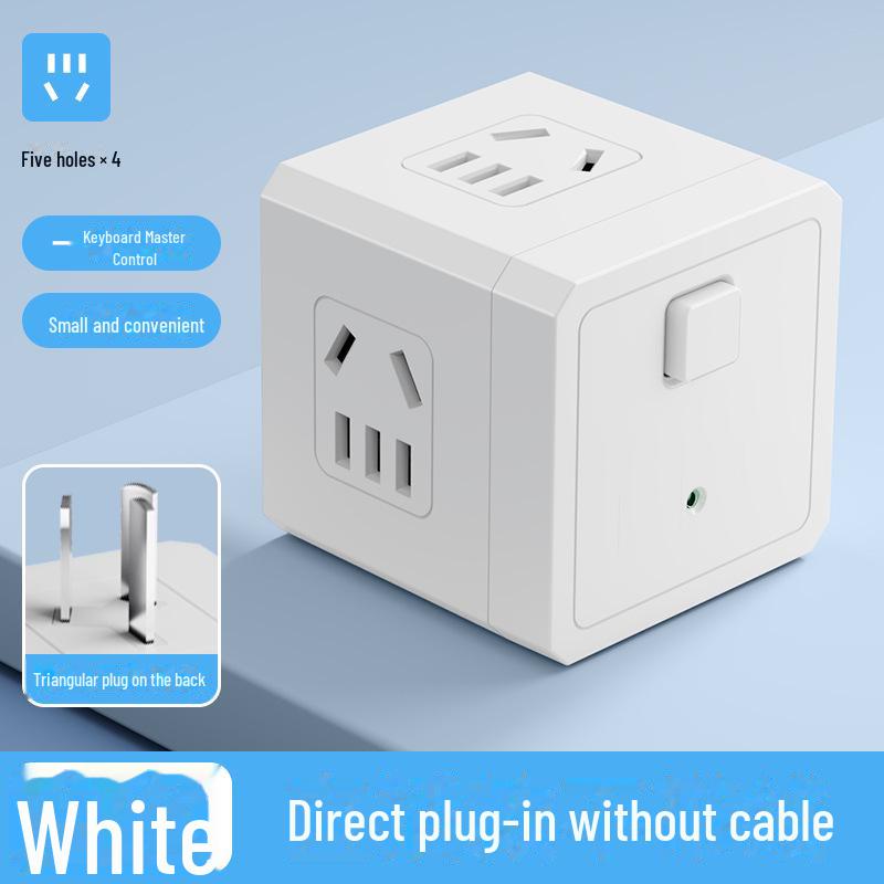 Multifunkční USB rychle nabíjecí napájecí kostka s přenosnou zásuvkou