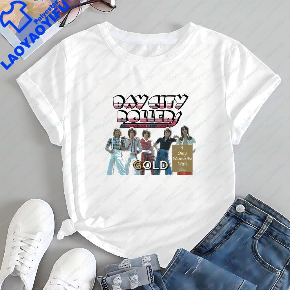 KoreanStyle Review Of Unisexs Clothing Bay City Rollers Summer ShortSleeved Unisexs And Unisexs Shirts Comfortable TShirts