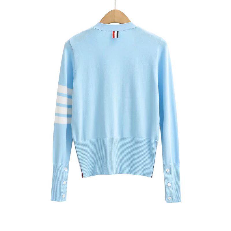 Spring French Academy V-Neck Long-Sleeve Sweater - Casual, Single-Breasted with Pockets (XZ2165-26)