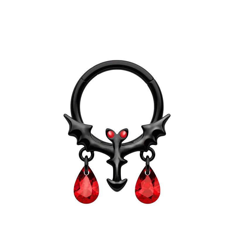Dark Halloween Bat Stainless Steel Nose Stud Piercing Jewelry
