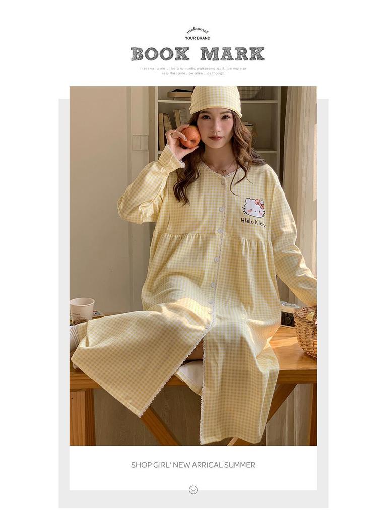 Plus Size Maternity Nightgown with Breast Pads for Postpartum, Spring, Summer, Autumn; Comfortable Labor Dress for Pregnant Women