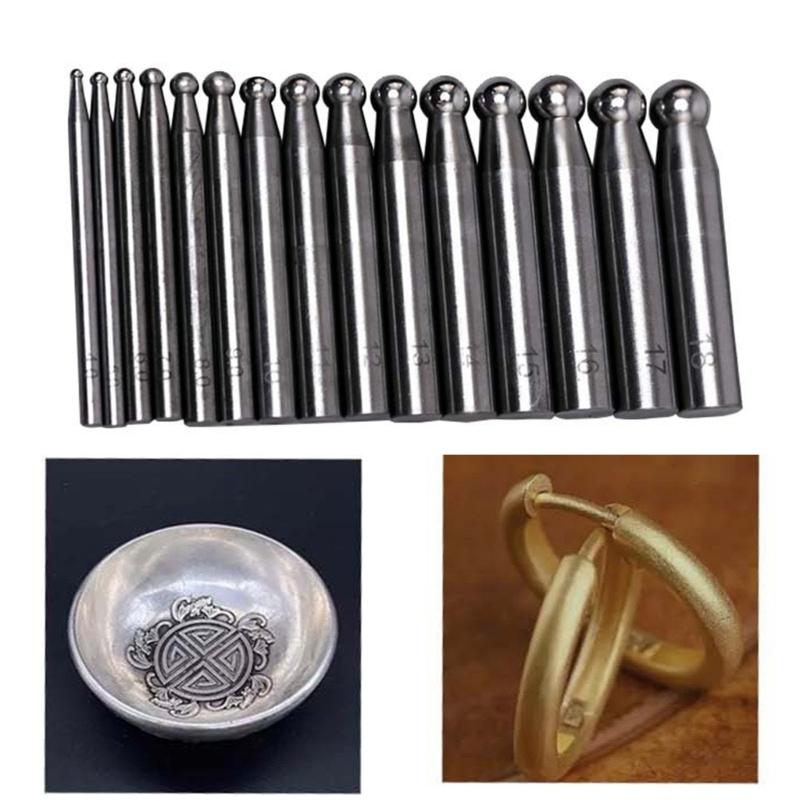Portable Steel Punch Tool Set 15/17Pcs Jewelry Making Accessories With Storage Box
