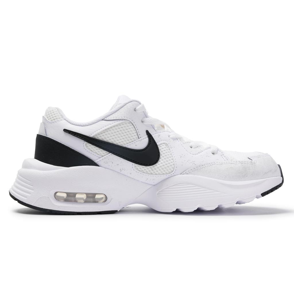 Nike Air Max Fusion Leather Slip Resistant Low Top Running Shoes Unisex Black White CJ1670-102(Team2058- )