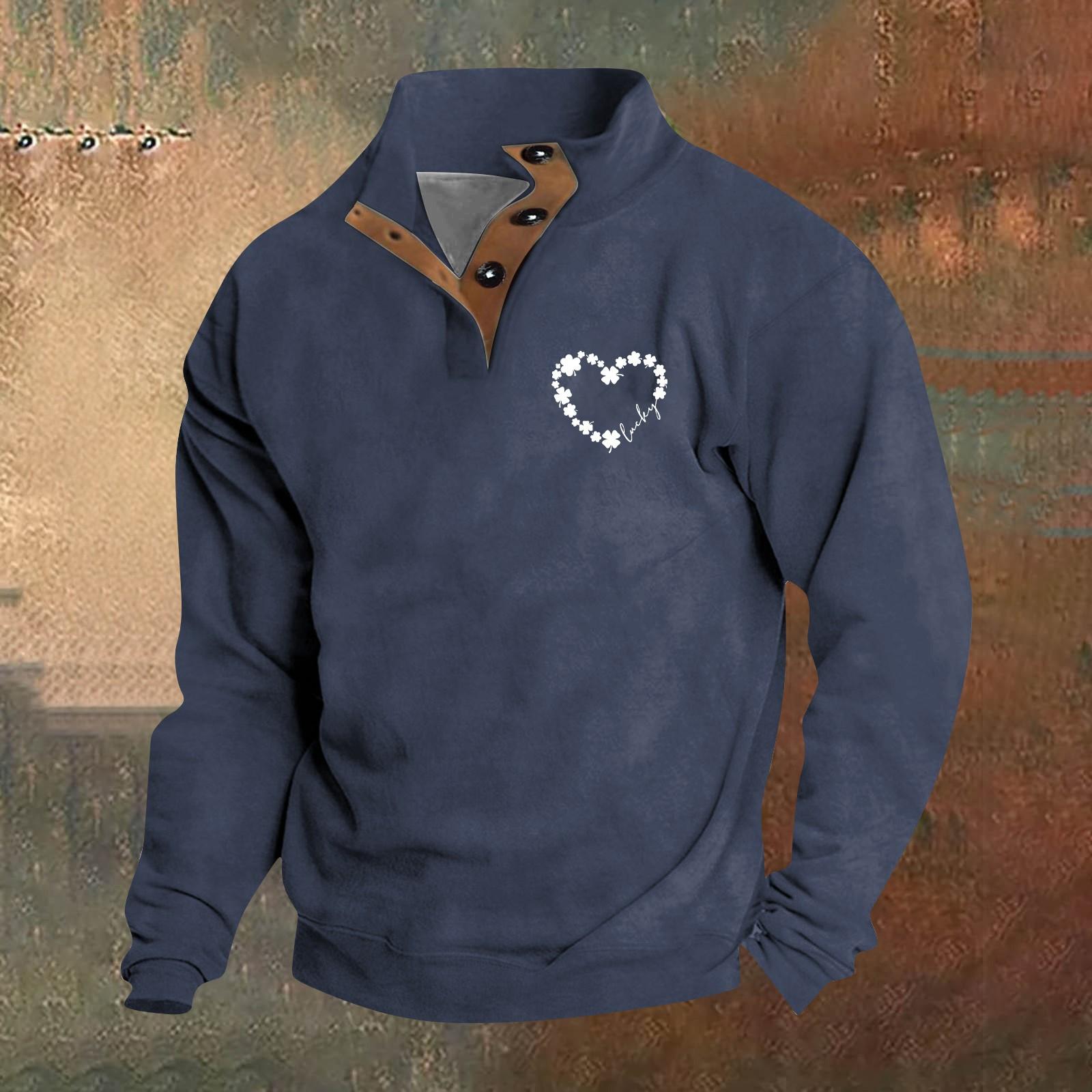 

Мужской круглый вырез с длинным рукавом, пуловер с принтом ко Дню святого Валентина, парная толстовка M