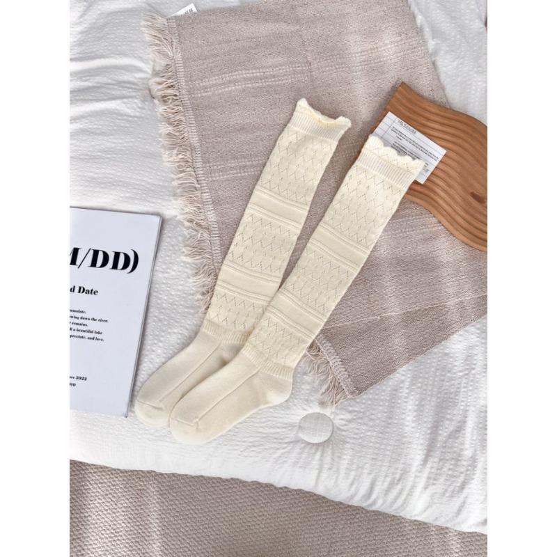 Retro Perforated Wool Ankle Socks, Children's Mid-length Pile Socks, Winter and Autumn Warm Long Socks, Boot Socks