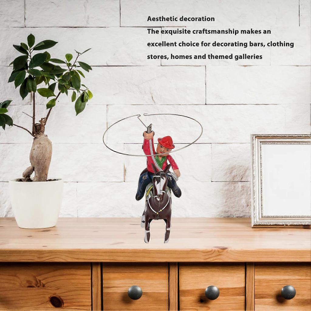 Clockwork Vintage Figure Toy Cowboy Theme Wind Up Ornament Toy Personalized Decoration For Kids Adults Collection
