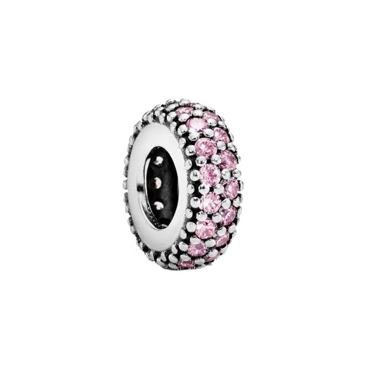 Pandora Pink Sparkling Spacer Bead 925 Silver Cubic Zirconia Pendant Women pendant 791359PCZ Pink